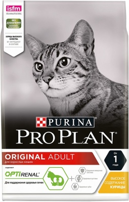 Pro Plan Adult Opti Renal для взрослых кошек, курица