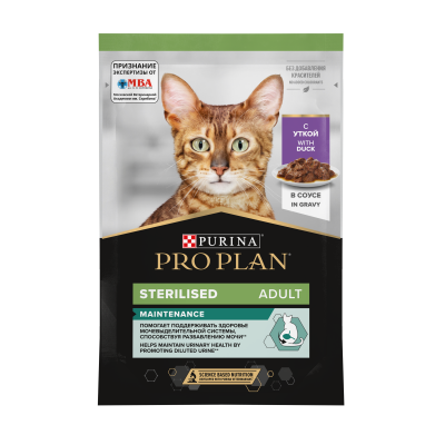 Pro Plan Nutrisavour Sterilised для стерилизованных, нежные кусочки в соусе, утка 85гр
