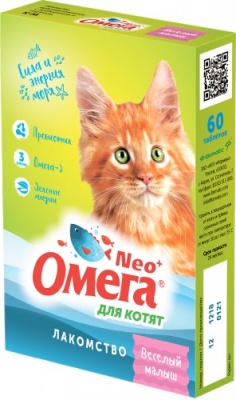 Омега NEO+ мультивитаминное лакомство для котят пребиотиком и таурином 60т