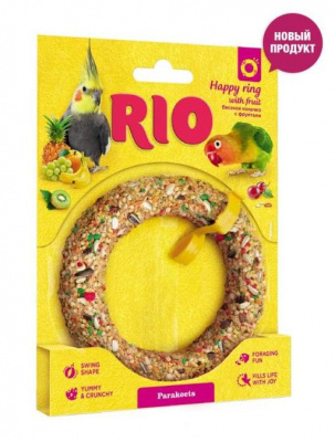 RIO Лакомство-игрушка, веселое колечко для средних попугаев, 85г