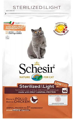 Schesir сухой корм для кошек стерилизованных и с избыточным весом