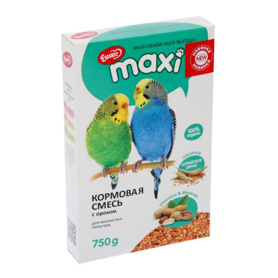 Ешка Maxi Кормовая смесь для волнистых попугаев 750 г (орех)