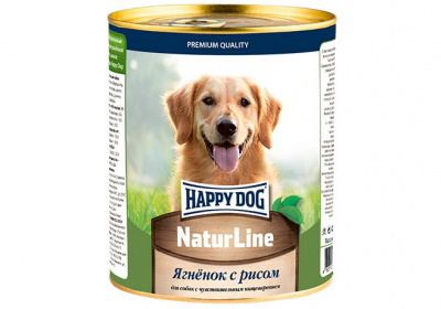 Happy Dog Natur Line консервы для собак любых пород с ягненком и рисом 970г