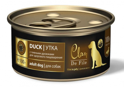Clan De File консервы для собак, утка