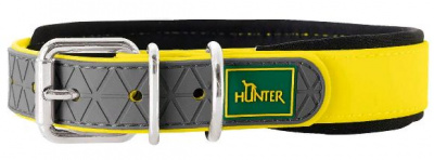 Hunter Convenience Comfort ошейник для собак, биотановый, мягкая горловина, желтый неон