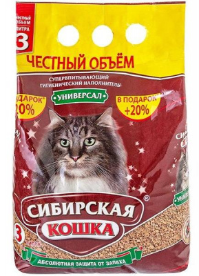 Сибирская Кошка наполнитель Универсал, впитывающий