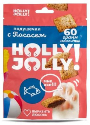 Holly Jolly! Лакомство для кошек подушечки с лососем 60г