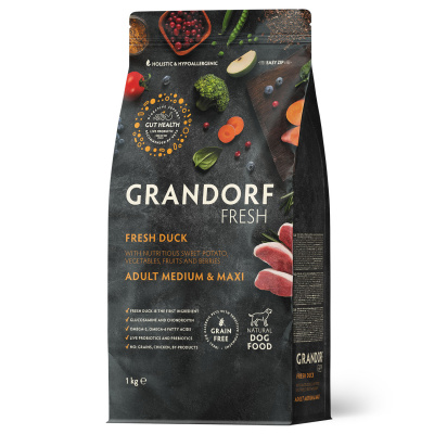 Grandorf Fresh Dog Adult Medium & Maxi Duck&Sweet Potato Сухой корм для взрослых собак средних и крупных пород, свежее мясо утки с бататом