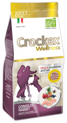 Crockex Wellness корм сухой для взрослых собак мелких пород с кроликом и рисом