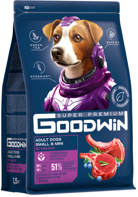 Goodwin Сухой корм для взрослых собак мелких и миниатюрных пород, с ягненком