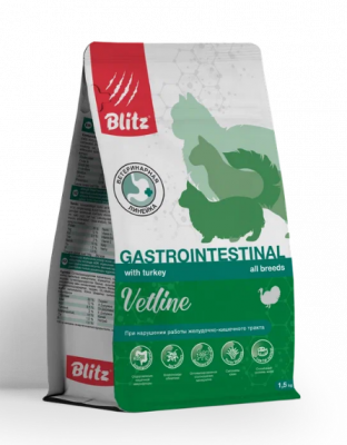 Blitz Vetline Gastrointestinal сухой диетический корм для кошек при заболеваниях ЖКТ