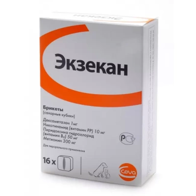 Ceva Экзекан от аллергии, дерматитов, экзем для кошек и собак, 16шт