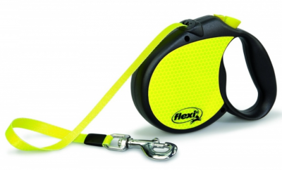 flexi New Neon Reflect Ременной поводок рулетка для собак