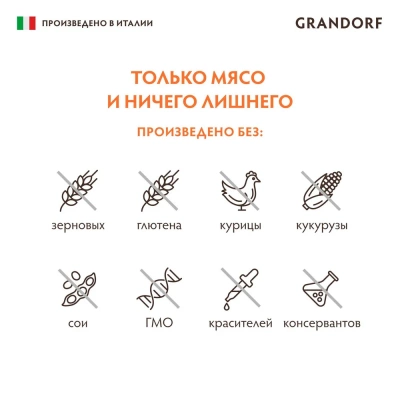 GRANDORF Консервы для собак, паштет из ягненка 200г