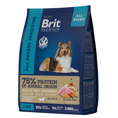 Brit Premium Sensitive Lamb & Turkey для взрослых собак всех пород, с ягненком и индейкой