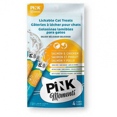 Pink moments пюре для кошек и котят, из филе лосося и курицы с тунцом, 4*15г