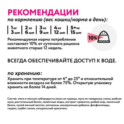 Holly Jolly! Лакомство для кошек подушечки с говядиной 60г