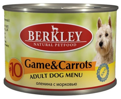 Berkley для взрослых собак №10, оленина (дичь) с морковью, 200 гр