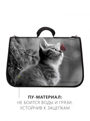 Rich Breed Сумка-переноска хард дизайн, размер L 46*27*28, Котенок и елка