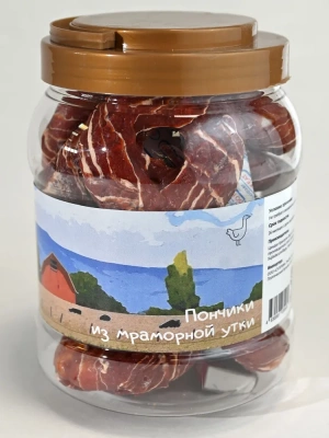Nord Farm Лакомства для собак, пончики из мраморной утки 600гр