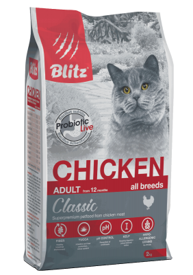 Blitz Adult Classic Cats сухой корм для взрослых кошек с курицей