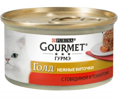 Gourmet Gold нежные биточки с говядиной и томатом, 85 г