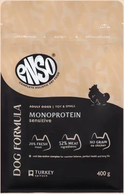 Enso Dog Formula Monoprotein сухой корм для собак мелких и миниатюрных пород с индейкой и шпинатом