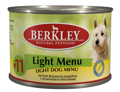 Berkley для взрослых собак №11 легкая формула, индейка и ягненок, 200 гр