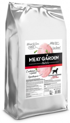 Meat Garden Medium & maxi adult hypoallergenic сухой корм для собак средних и крупных пород склонных к аллергиям с индейкой и гречкой