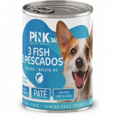 Pink 365 влажный корм для собак, консерва, "3 вида рыбы"