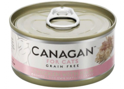 CANAGAN консервы для кошек, цыпленок с ветчиной 75г