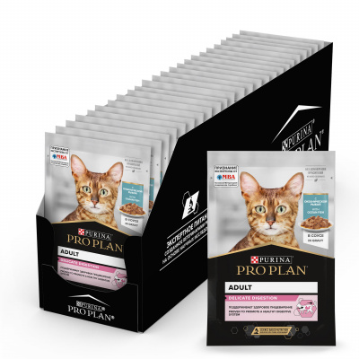 Pro Plan Nutrisavour Delicate для кошек с чувствительным пищеварением, океаническая рыба 85гр