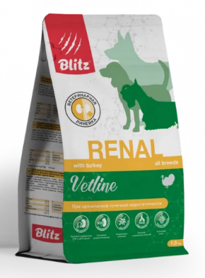 Blitz Vetline Renal сухой диетический корм для собак при хронической почечной недостаточности