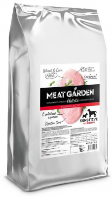 Meat Garden All breed сухой корм для собак всех пород с чувствительным пищеварением, с индейкой и рисом