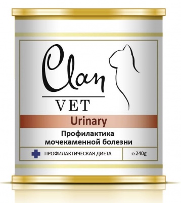 Clan Vet Urinary диетические консервы для кошек профилактика МКБ 240г