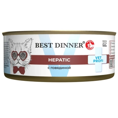 Best Dinner Exclusive Vet Profi Hepatic диетический, для кошек и котят, при заболеваниях печени, с говядиной