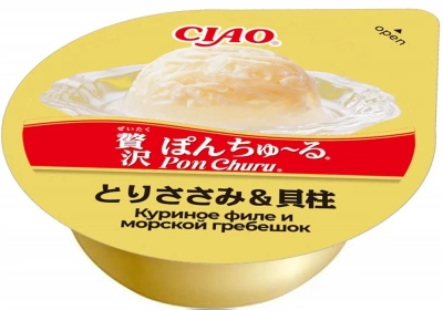Inaba Ciao Pon Churu cуфле с куриным филе и морским гребешком, 35г*2шт