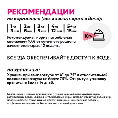 Holly Jolly! Лакомство для кошек подушечки с курицей и кошачьей мятой 60г