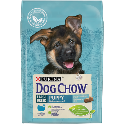 Dog Chow для щенков крупных пород с индейкой