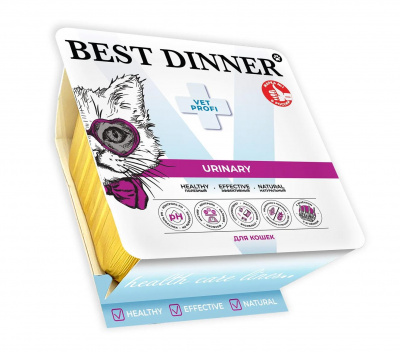 Best Dinner Exclusive Vet Profi Urinary ветеринарная диета при мочекаменной болезни,  влажный корм для кошек в ламистере, паштет с ягненком