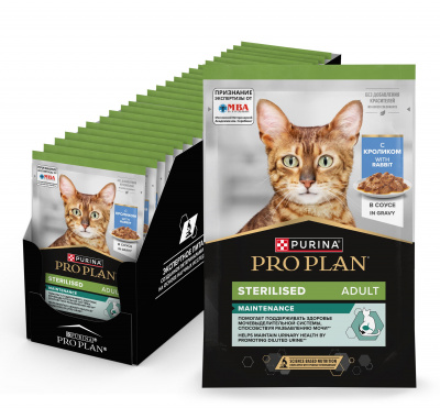 Pro Plan Nutrisavour Sterilised для стерилизованных с кроликом в соусе 85гр
