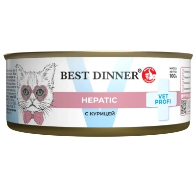 Best Dinner Exclusive Vet Profi Hepatic диетический, для кошек и котят, при заболеваниях печени, с курицей