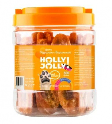 Holly Jolly! Лакомство для собак филе куриное с бараниной, 500гр