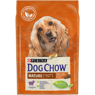 Dog Chow Mature + 5 для зрелых собак с ягненком