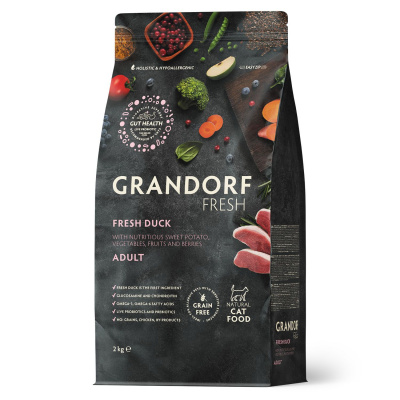 Grandorf Fresh Cat Adult Duck&Sweet Potato Сухой корм для взрослых кошек, утка с бататом