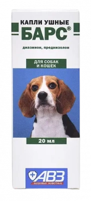 Барс капли капли ушные для собак и кошек, 20мл