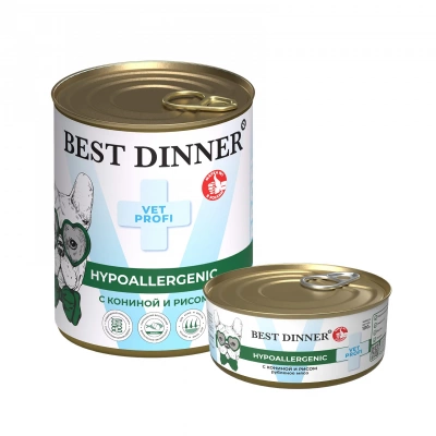 Best Dinner Exclusive Vet Profi Gastro Intestinal ветеринарная диета при расстройстве желудка, консервы для собак, конина с рисом