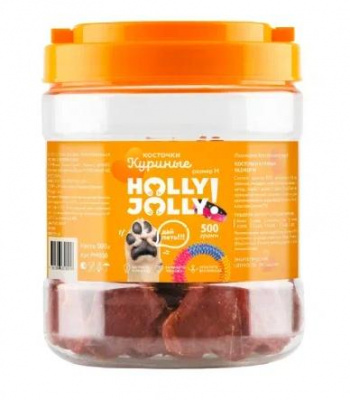 Holly Jolly! Лакомство для собак косточки куриные S , банка, 500гр