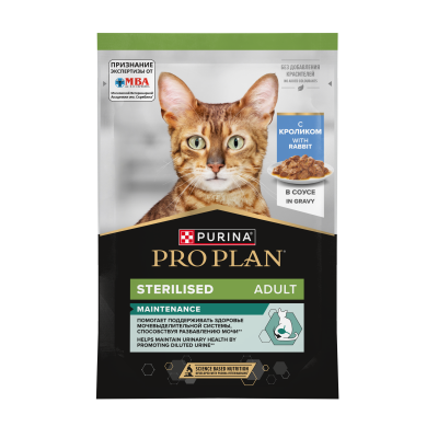 Pro Plan Nutrisavour Sterilised для стерилизованных с кроликом в соусе 85гр