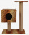 Когтеточка кубизм №4 на подставке с двумя когтеточками и лежанкой, джут, 35*30*85см